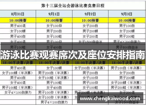 游泳比赛观赛席次及座位安排指南